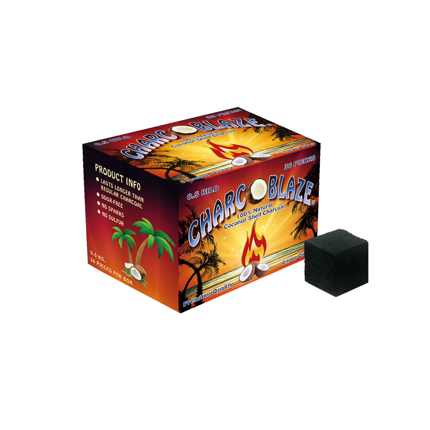 Charcoblaze Hookah Charcoal Cubes - 36pcs - HFN