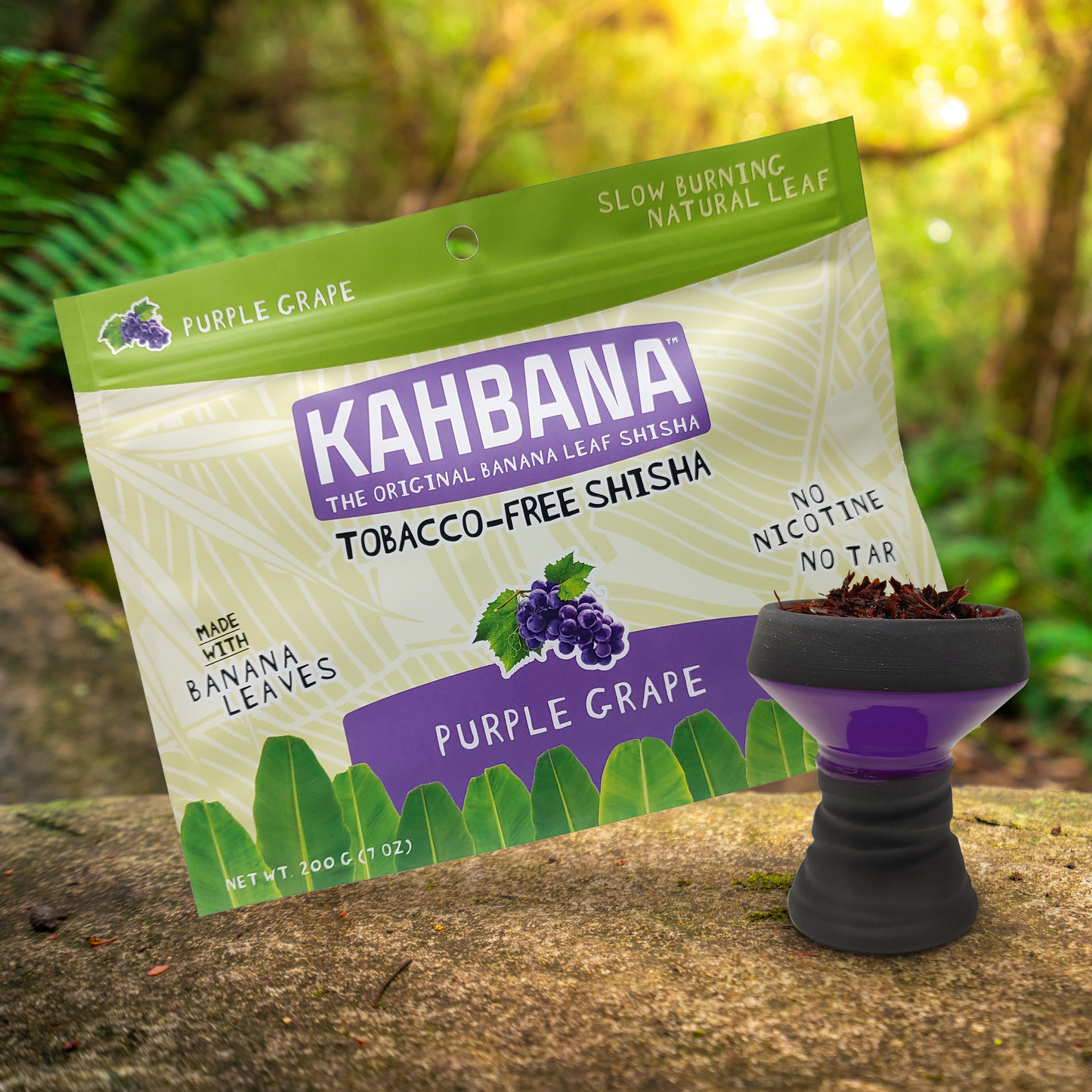 Kahbana Banana Leaf Shisha - Purple Grape 200g