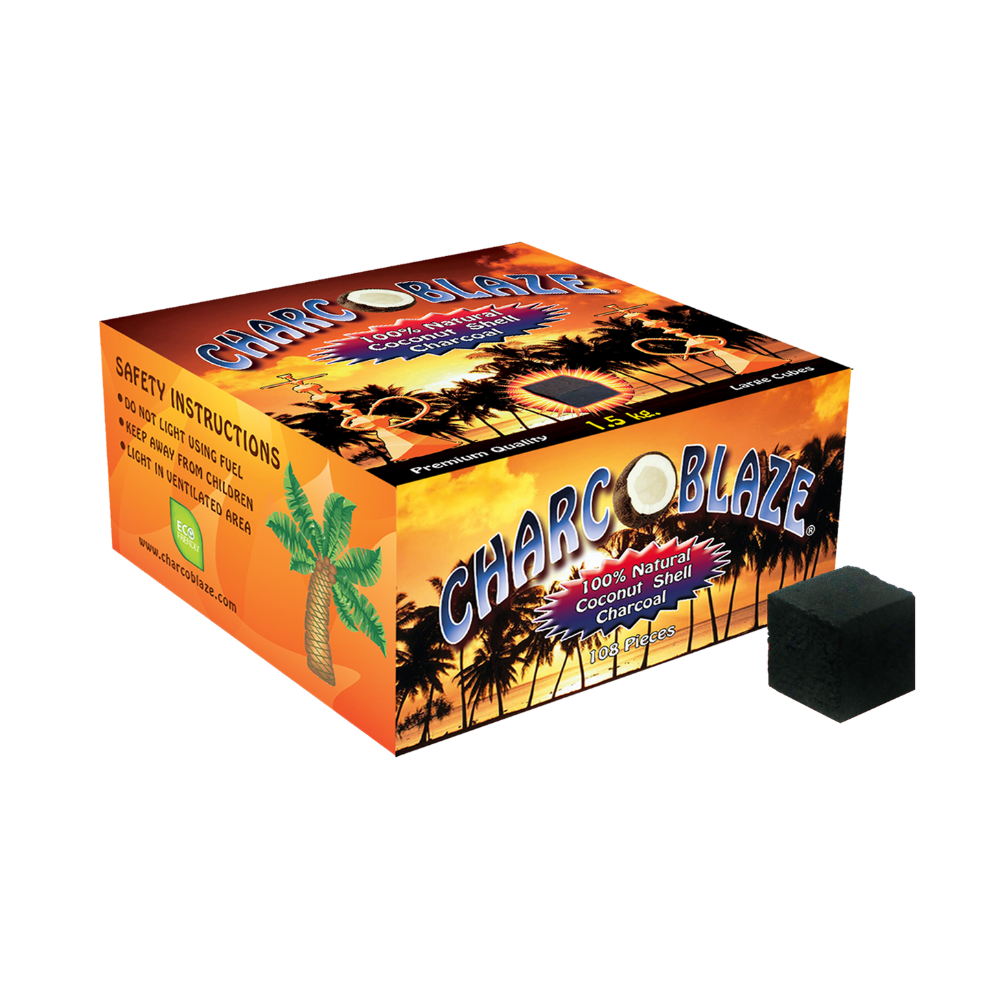 Charcoblaze Hookah Charcoal Cubes - 108pcs (1.5kg) - HFN